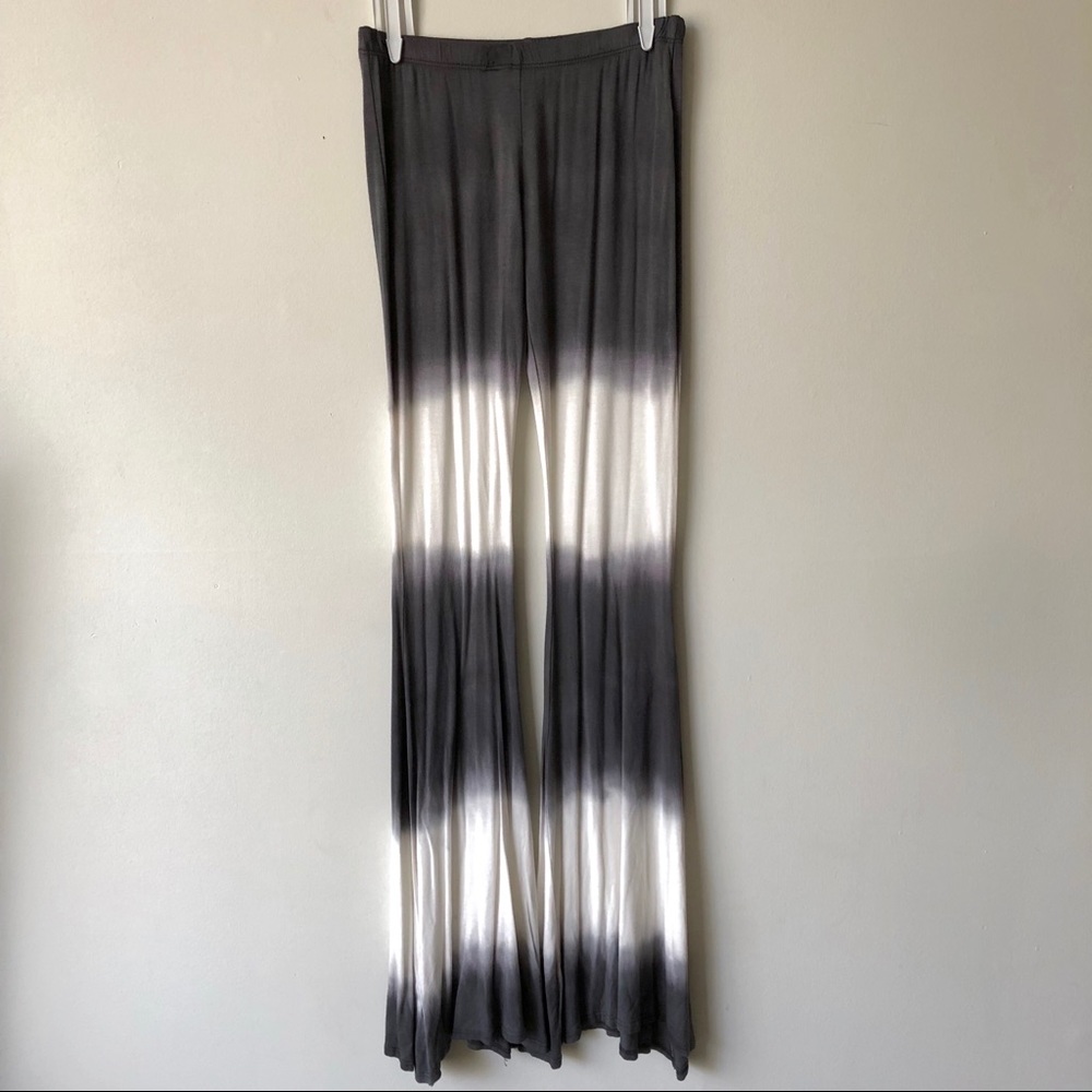 LAST ONE Gray White Tie Dye Flare Pants - Picture 2 of 2